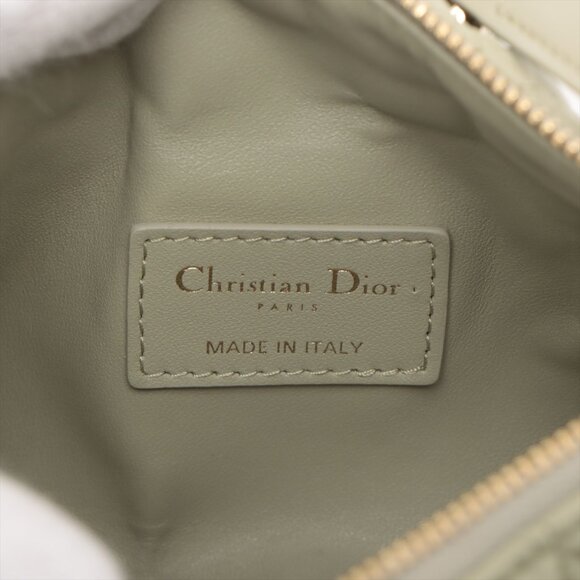 Christian Dior Cannage nomad pouch Leather Hand bag Green - Picture 8 of 8